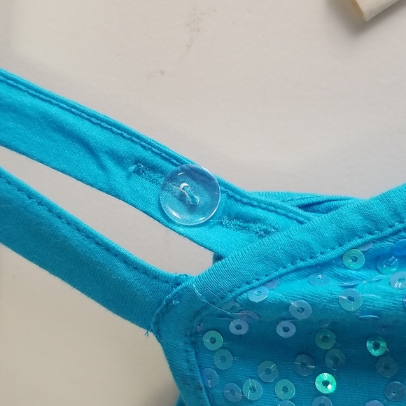 Justice Girls Dress Blue Sequin Sparkles Size 12 - Picture 7 of 7